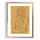 Minimalist Figurative Wall Art - "Seated" by Mikulas Galanda in Warm Tones