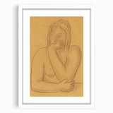 Minimalist Figurative Wall Art - "Seated" by Mikulas Galanda in Warm Tones