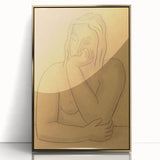 Minimalist Figurative Wall Art - "Seated" by Mikulas Galanda in Warm Tones