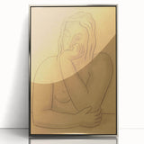 Minimalist Figurative Wall Art - "Seated" by Mikulas Galanda in Warm Tones