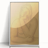 Minimalist Figurative Wall Art - "Seated" by Mikulas Galanda in Warm Tones