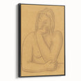 Minimalist Figurative Wall Art - "Seated" by Mikulas Galanda in Warm Tones