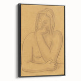 Minimalist Figurative Wall Art - "Seated" by Mikulas Galanda in Warm Tones