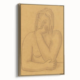 Minimalist Figurative Wall Art - "Seated" by Mikulas Galanda in Warm Tones