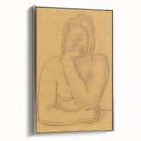 Minimalist Figurative Wall Art - "Seated" by Mikulas Galanda in Warm Tones
