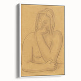 Minimalist Figurative Wall Art - "Seated" by Mikulas Galanda in Warm Tones