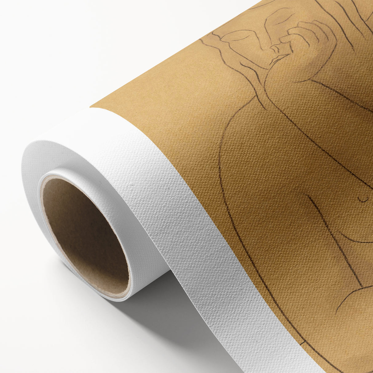 Minimalist Figurative Wall Art - "Seated" by Mikulas Galanda in Warm Tones