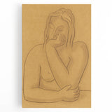 Minimalist Figurative Wall Art - "Seated" by Mikulas Galanda in Warm Tones