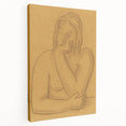 Minimalist Figurative Wall Art - "Seated" by Mikulas Galanda in Warm Tones