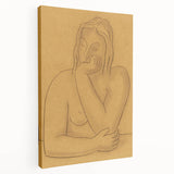 Minimalist Figurative Wall Art - "Seated" by Mikulas Galanda in Warm Tones