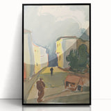 Detailed Art Realism: Abstract Urban Pedestrian Scene Realism Canvas Print