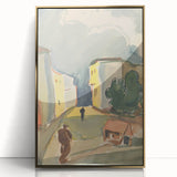Detailed Art Realism: Abstract Urban Pedestrian Scene Realism Canvas Print