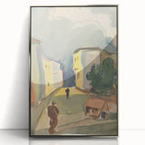 Detailed Art Realism: Abstract Urban Pedestrian Scene Realism Canvas Print
