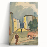 Detailed Art Realism: Abstract Urban Pedestrian Scene Realism Canvas Print