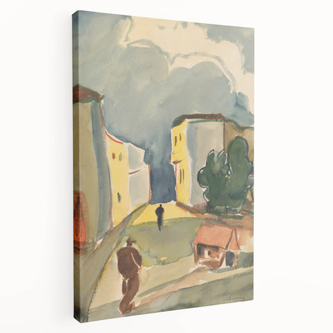 Detailed Art Realism: Abstract Urban Pedestrian Scene Realism Canvas Print