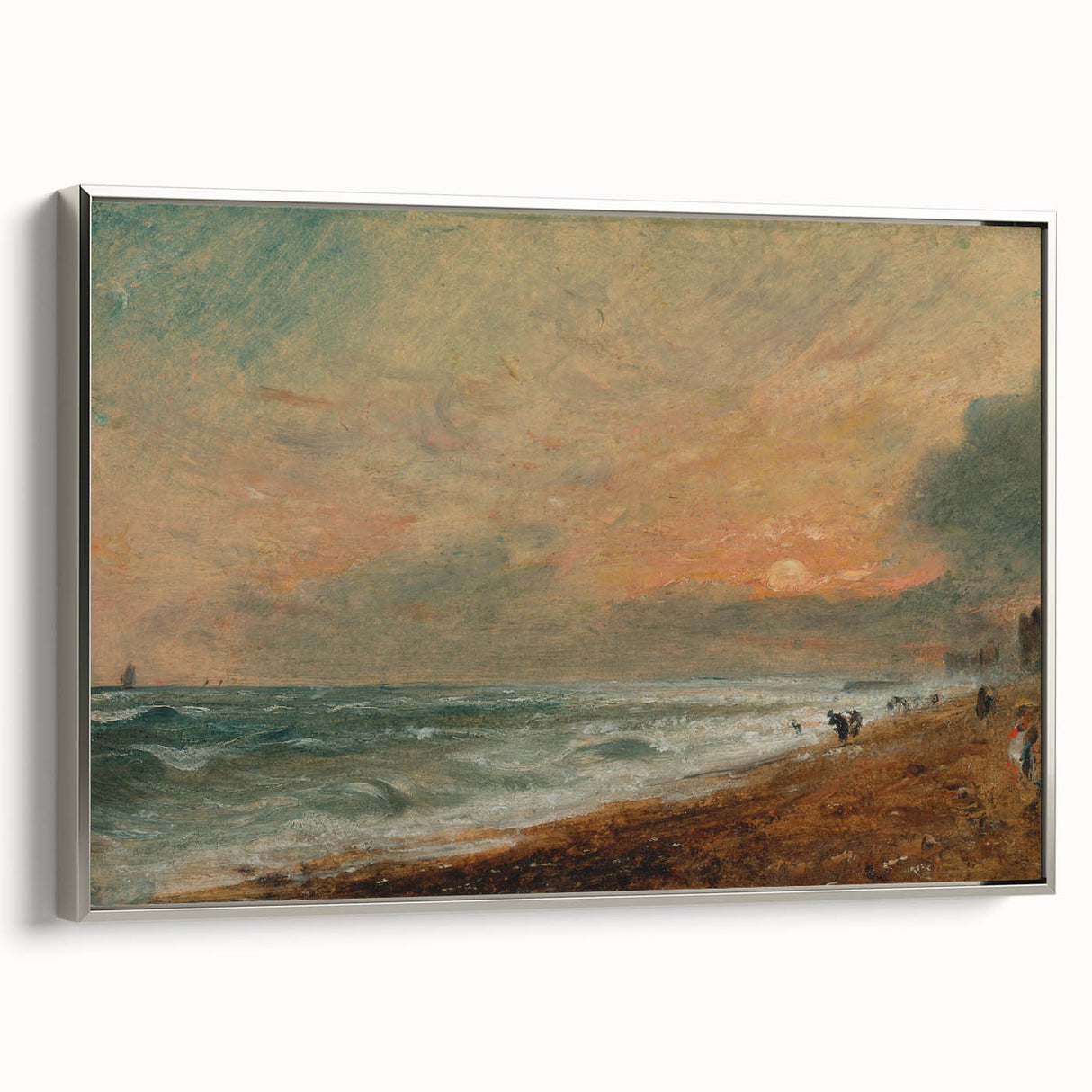 Romanticism Art: Hove Beach by Constable - Seascape Canvas Print