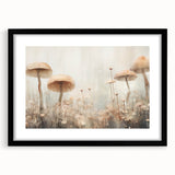 Mushroom Forest Living Room Wall Art - Nature-Inspired Canvas