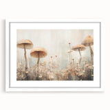 Mushroom Forest Living Room Wall Art - Nature-Inspired Canvas