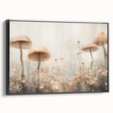 Mushroom Forest Living Room Wall Art - Nature-Inspired Canvas