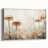 Mushroom Forest Living Room Wall Art - Nature-Inspired Canvas