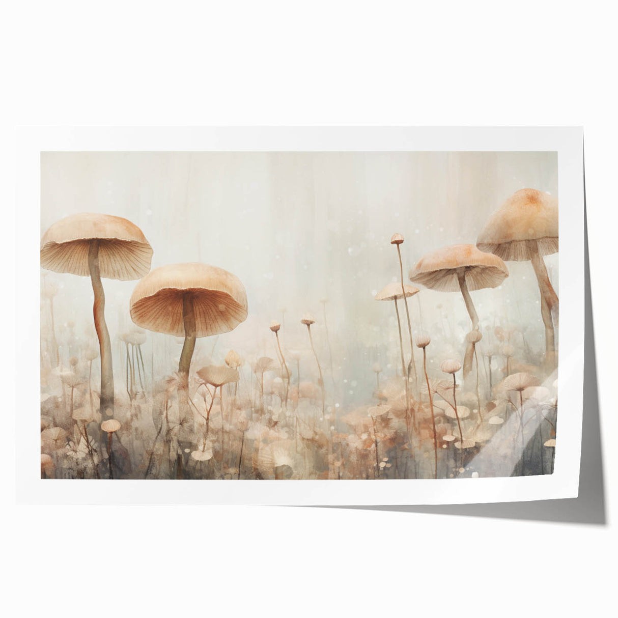 Mushroom Forest Living Room Wall Art - Nature-Inspired Canvas