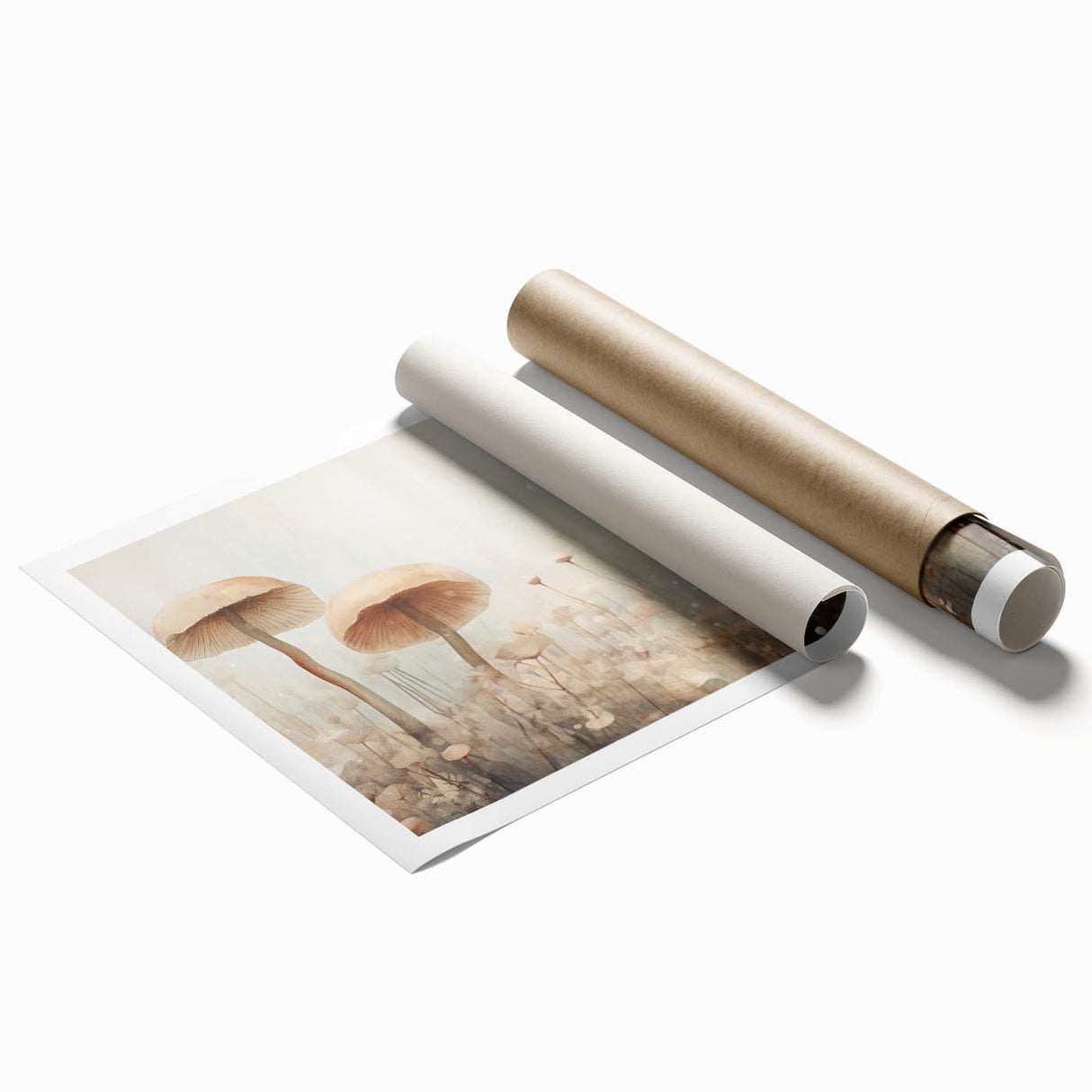 Mushroom Forest Living Room Wall Art - Nature-Inspired Canvas