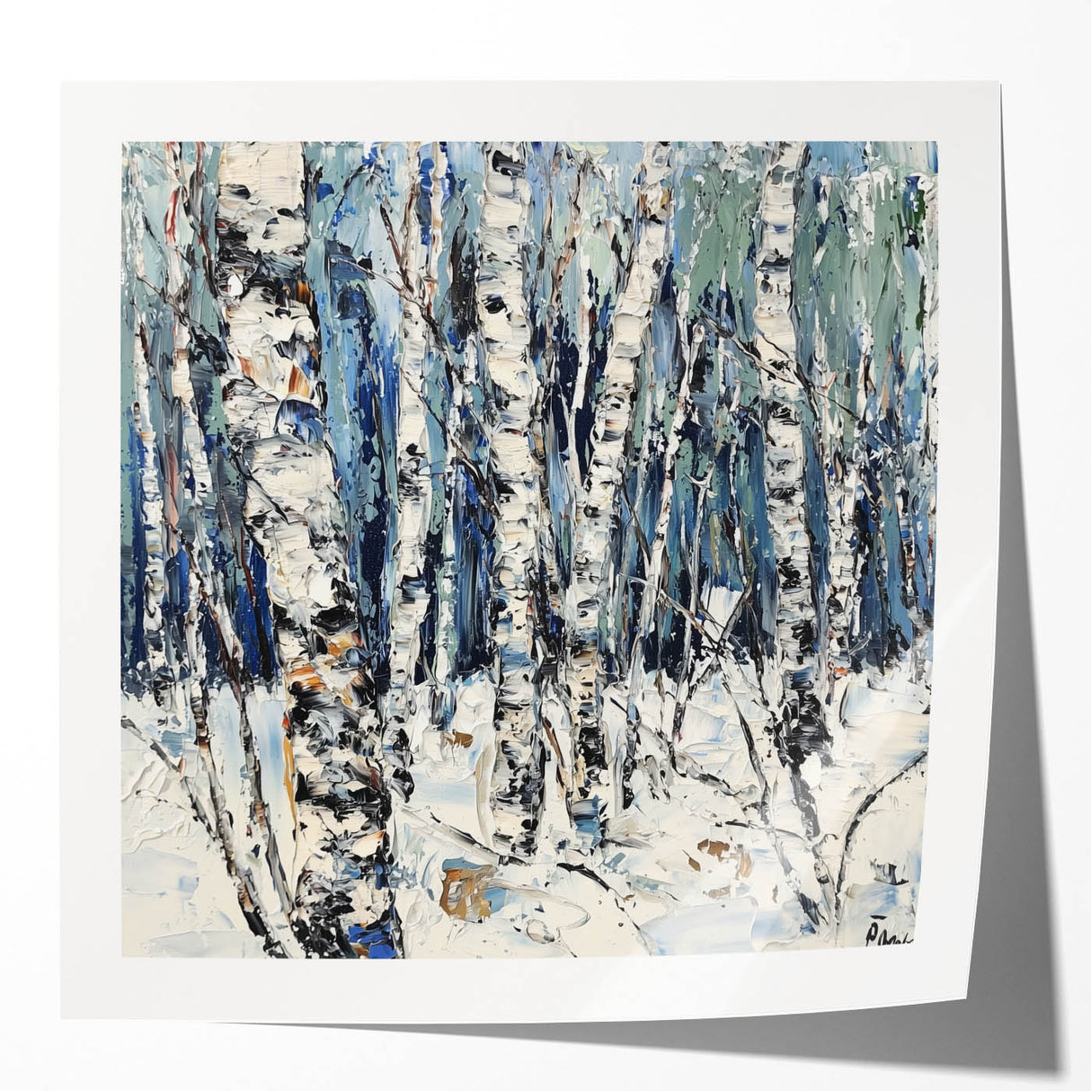 Abstract floral design on a glossy canvas print, showcasing vibrant colors and intricate patterns, ideal for modern home decor and artistic spaces. Perfect for interior styling and enhancing aesthetic appeal in any room.