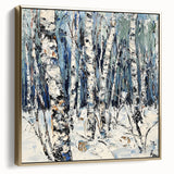 Framed canvas artwork showcasing an abstract floral design in silver and gold hues, elegantly displayed against a modern backdrop, ideal for upscale home decor.