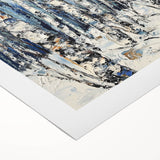 Abstract floral artwork on rolled canvas, showcasing vibrant colors and intricate designs, perfect for home decor. Packaged securely in a cardboard tube for safe delivery.