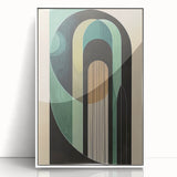 Framed acrylic wall art featuring an abstract minimalist design in soft white tones, showcasing a contemporary aesthetic ideal for modern interiors.