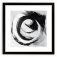 Minimalist Abstract Wall Art – Bold Black and Gray Circular Canvas