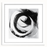 Minimalist Abstract Wall Art – Bold Black and Gray Circular Canvas