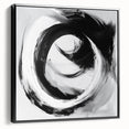 Minimalist Abstract Wall Art – Bold Black and Gray Circular Canvas