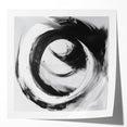 Minimalist Abstract Wall Art – Bold Black and Gray Circular Canvas