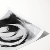 Minimalist Abstract Wall Art – Bold Black and Gray Circular Canvas