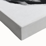 Minimalist Abstract Wall Art – Bold Black and Gray Circular Canvas