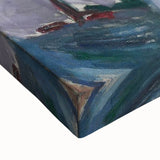 Expressionist Art: Radiant Sunburst with Abstract Mountain Landscape