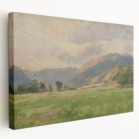 Mountain Meadow Impressionist Art - Lajos Csordák Landscape Print