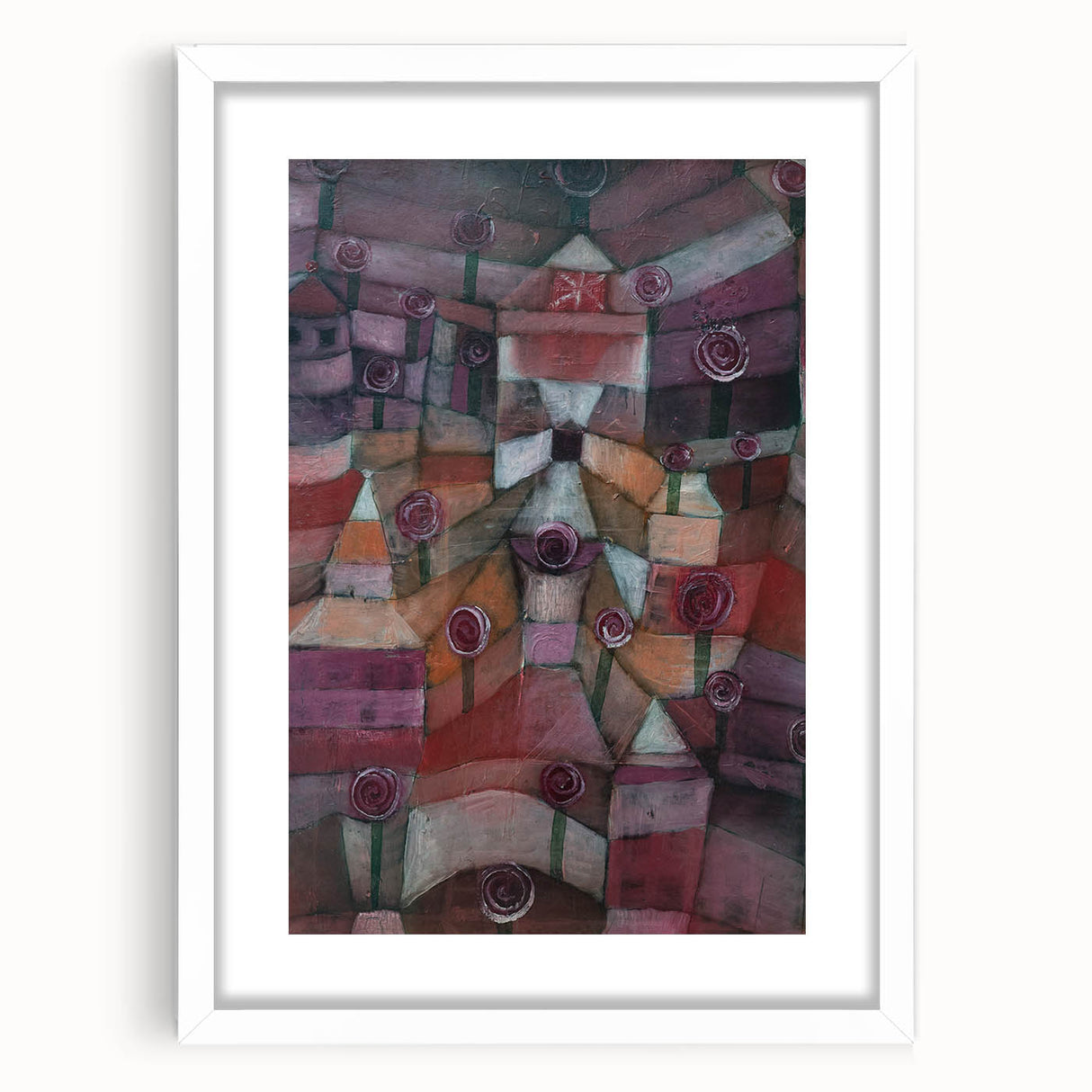 Abstract Garden Wall Art - "Rose Garden" by Paul Klee in Rich Tones