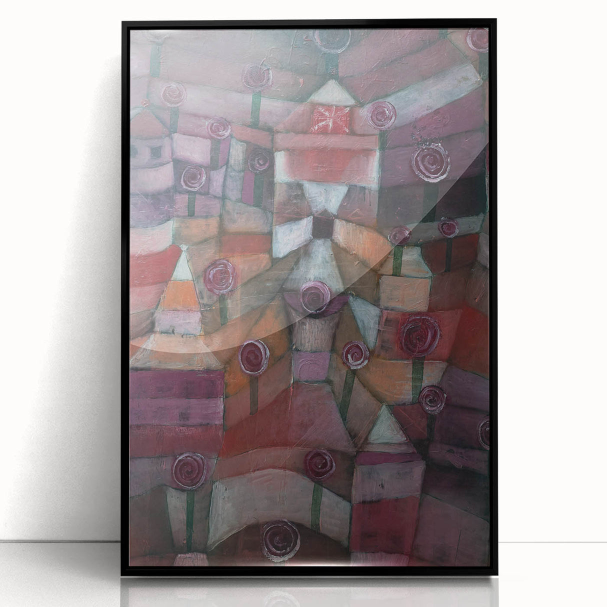 Abstract Garden Wall Art - "Rose Garden" by Paul Klee in Rich Tones
