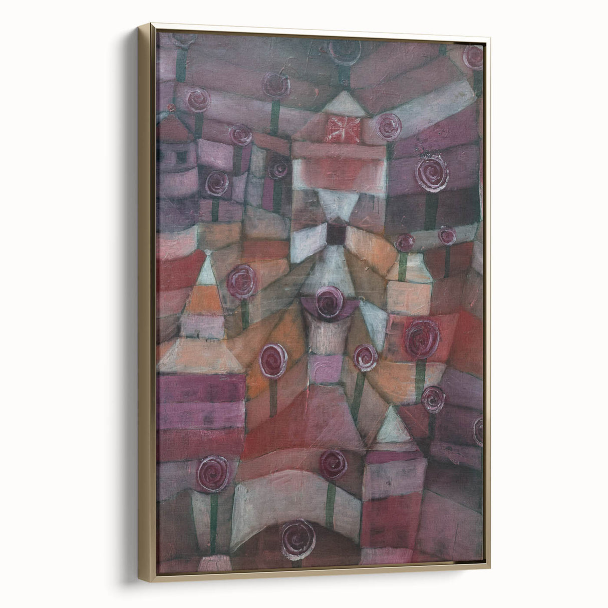 Abstract Garden Wall Art - "Rose Garden" by Paul Klee in Rich Tones