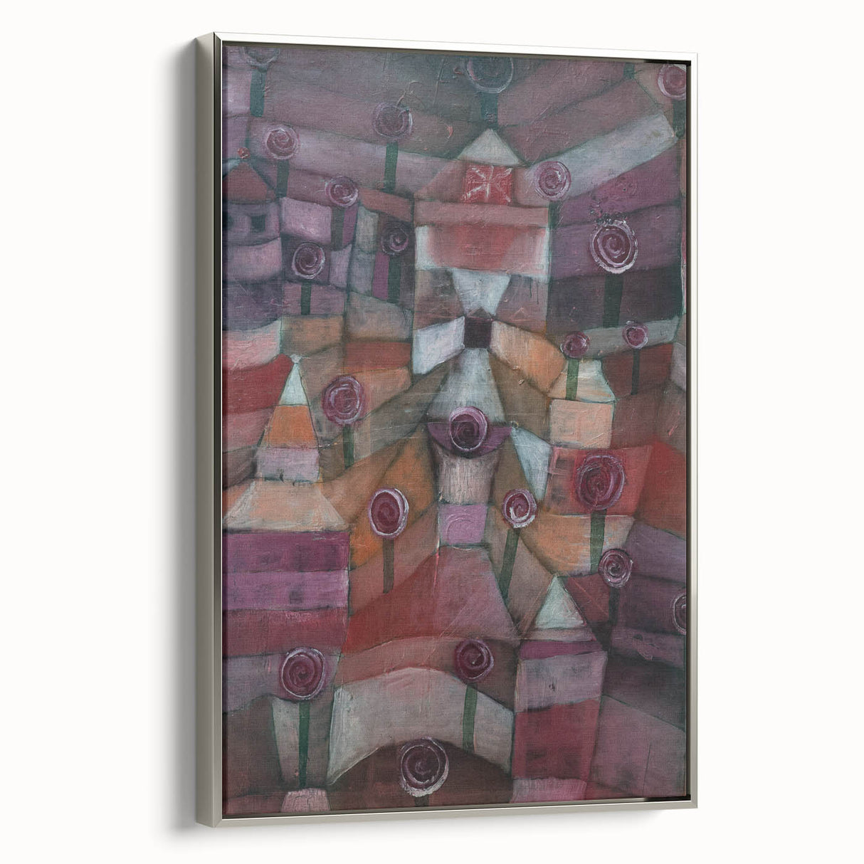 Abstract Garden Wall Art - "Rose Garden" by Paul Klee in Rich Tones