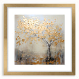Gold Tree Living Room Wall Art - Modern Abstract Canvas Print