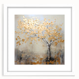 Gold Tree Living Room Wall Art - Modern Abstract Canvas Print