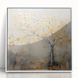 Gold Tree Living Room Wall Art - Modern Abstract Canvas Print