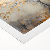 Gold Tree Living Room Wall Art - Modern Abstract Canvas Print