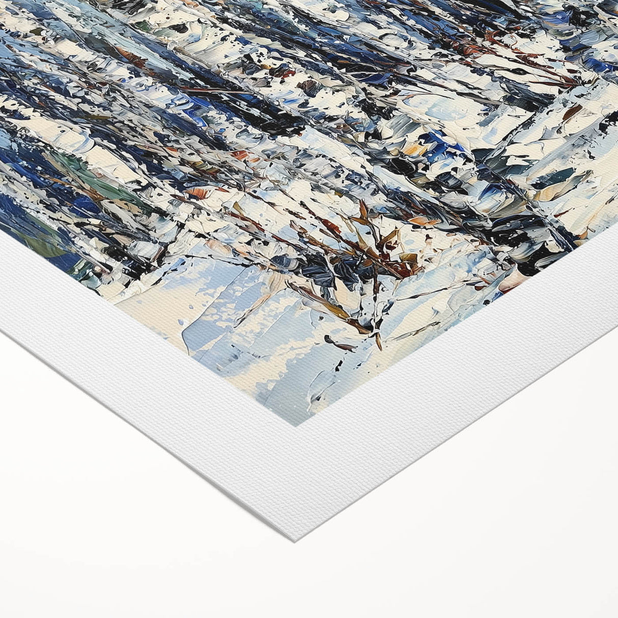Abstract floral design on rolled canvas showcasing vibrant colors and intricate patterns, ideal for home decor or artistic wall displays, packaged securely for delivery.