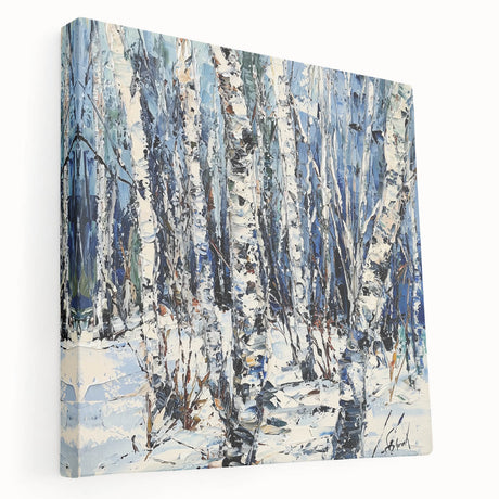Abstract floral stretched canvas artwork showcasing vibrant colors and intricate patterns, highlighting a side view that emphasizes its depth and texture, ideal for modern decor.