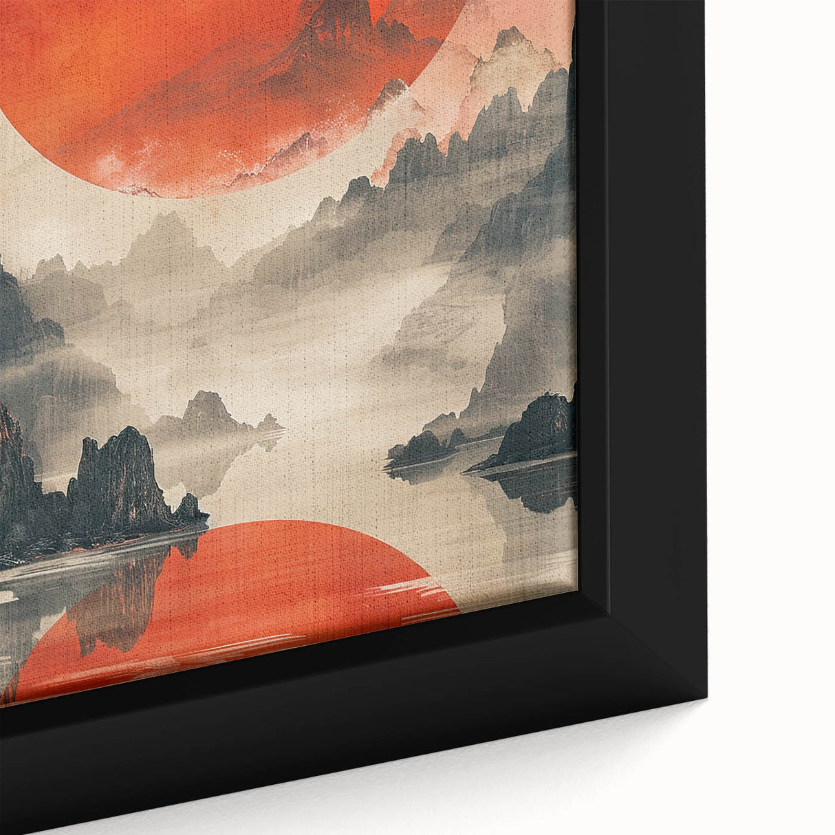 Close-up of a framed abstract minimalist wall art canvas showcasing soft pastel colors and geometric shapes, perfect for modern home decor. Ideal for enhancing contemporary living spaces.