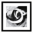 Large Abstract Wall Art – Bold Black and White Circular Motion Canvas